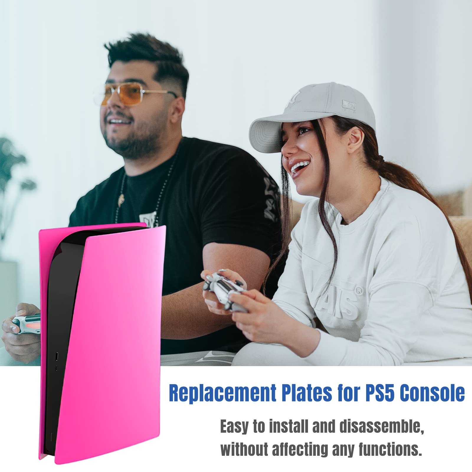 Digital Edition Face Plates Cover Skins Shell Panels for PS5 Console, Accessories for Playstation 5 Protective Replacement Faceplates (Nova Pink)