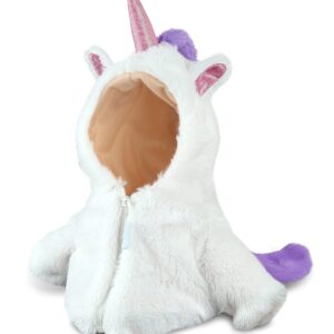 DolliBu Unicorn Dress Up Set for Teddy Bear Plush Toy – White Unicorn Plush Costume for Stuffed Animals, Cute Stuffed Plush Unicorn Jacket Teddy Bear Costume, Stuffed Animal Clothes – Small