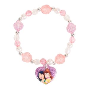 Disney Princess Jewelry Set With Beaded Necklace and Bracelets for Girls Ages 3+ - Princess Dress Up Toys