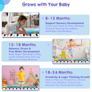 Retruth Toddler Toys Age 1-3, Baby Musical Toys for 12-18-24-36 Months, 1 2 3 Year Old Girls Birthday Gifts, Electronic Dance Mat for Toddler, Musical Touch-Play Baby Toys