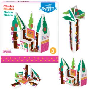 CreateOn Chicka Chicka Boom Boom Magnetic Tile Set, Magnetic Kids Building Toys, Educational Stem Toys for Ages 3+, 19 Pieces