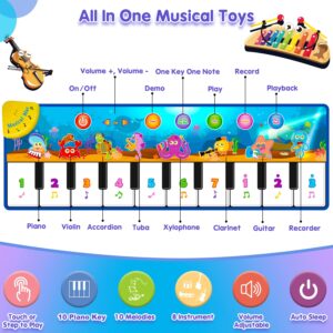 Retruth Toddler Toys Age 1-3, Baby Musical Toys for 12-18-24-36 Months, 1 2 3 Year Old Girls Birthday Gifts, Electronic Dance Mat for Toddler, Musical Touch-Play Baby Toys