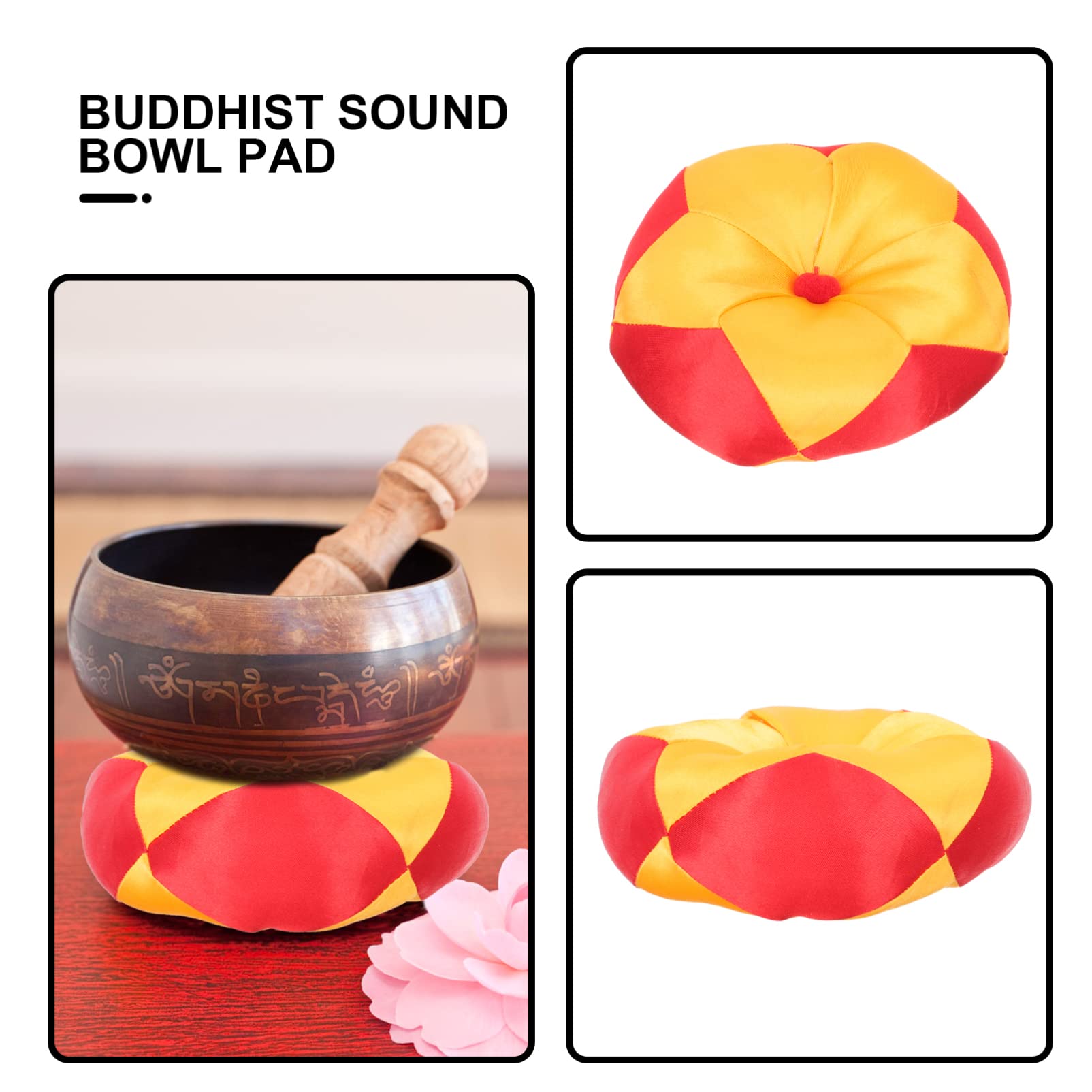 MILISTEN Tibetan Singing Bowl Mat Buddha Sound Bowl Pillow Buddhist Sound Bowl Pad Singing Bowl Holder Pad Sound Bowl Cushion Prayer Bowl Cushion Buddhist Supplies Cloth Run Out of Copper