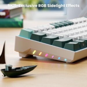 RK ROYAL KLUDGE 70% Mechanical Keyboard - RK71 Wireless Gaming Keyboard with Hot-Swappable Brown Switches, Double-Shot Creamy Keycaps, RGB Backlit, and Triple-Mode Connectivity