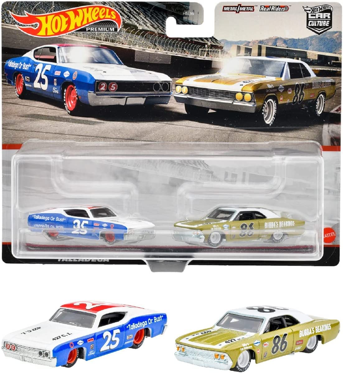 Hot Wheels Premium Car Culture 2-Pack '69 Ford Torino Talladega and '66 Chevelle