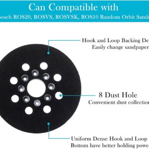 5” RS035 Sanding Pad Replacement,Compatible with Bosch Orbital Sander ROS20VS, ROS20VSC, ROS20VSK, ROS20, ROS10,Hook & Loop Sanding Backing Pad,Pack of 2