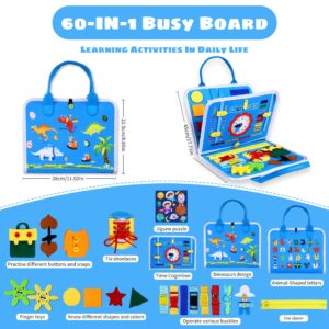 Supecaty Busy Board Montessori Toys for 1 2 3 4 5 6 Year Old Boys Girls Birthday Gifts, Preschool Learning Activities with Life Dress Skills for Toddlers 1-3, Educational Travel Toys for Plane Car