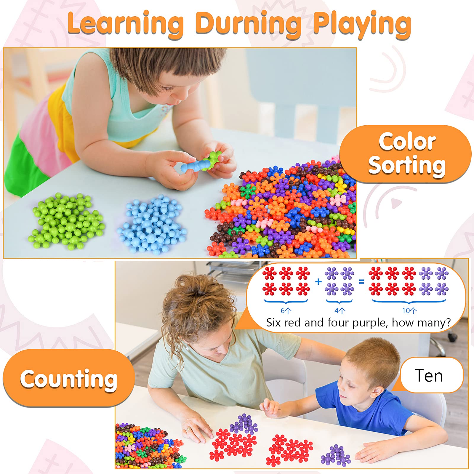 TIKJOYFUL 300 Pieces Building Blocks - A Great Kids STEM Toys Eductional Building Toys - Nfinite Creativity Puzzle Toys for Preschool Kids Boys and Girls