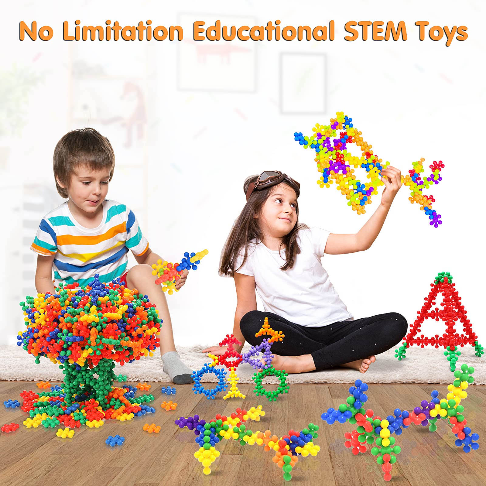 TIKJOYFUL 300 Pieces Building Blocks - A Great Kids STEM Toys Eductional Building Toys - Nfinite Creativity Puzzle Toys for Preschool Kids Boys and Girls