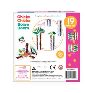 CreateOn Chicka Chicka Boom Boom Magnetic Tile Set, Magnetic Kids Building Toys, Educational Stem Toys for Ages 3+, 19 Pieces