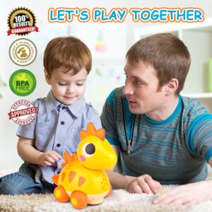 Baby Musical Toys 12 to 18 Months Touch & Go, Dinosaur Learning Crawling Toys for Infant 6-12 Months, Cute Little Toys for 6 7 8 9 10 12 M+ Boy & Girl, Toddler Educational Gifts Toys Age 1 2 Year Old