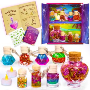 funzbo fairy polyjuice potions crafts for girls ages 6-8, christmas easter gifts for 6 7 8 9 10 year old girls & girl birthday gifts, fairy garden kit gifts for girls 6-8 8-10 8-12 or above (red)