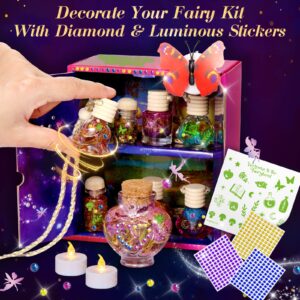 FUNZBO Fairy Polyjuice Potions Crafts for Girls Ages 6-8, Christmas Easter Gifts for 6 7 8 9 10 Year Old Girls & Girl Birthday Gifts, Fairy Garden Kit Gifts for Girls 6-8 8-10 8-12 Or Above (Red)