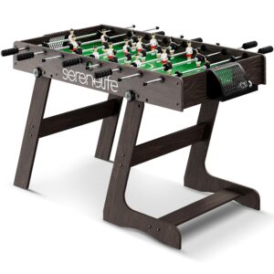 serenelife full size foosball table, competition sized soccer with foose ball set for home, family arcade game room