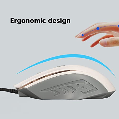 AI Voice Input Mouse, RGB Backlit Wired Mouse for Gaming Mute Key