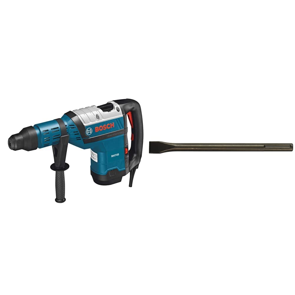 Bosch RH745 1-3/4-Inch SDS-Max Rotary Hammer&Bosch HS1911 SDS-max® Hammer Steel 12-in Flat Chisel