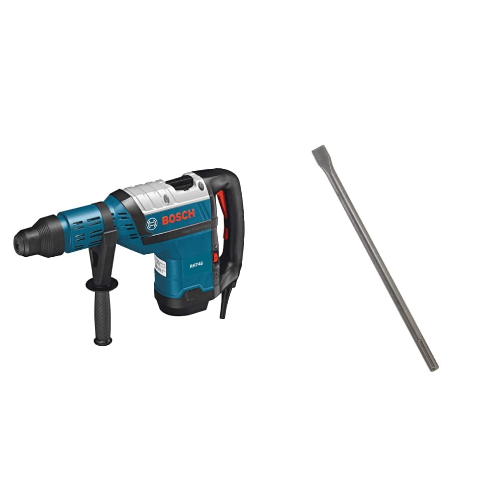 Bosch RH745 1-3/4-Inch SDS-Max Rotary Hammer&BOSCH HS1912 1 In. x 18 In. Flat Chisel SDS-max Hammer Steel