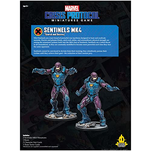 Marvel: Crisis Protocol Sentinel MK IV Character Pack - A Relentless Mutant-Hunting Machine! Tabletop Superhero Game, Ages 14+, 2 Players, 90 Minute Playtime, Made by Atomic Mass Games