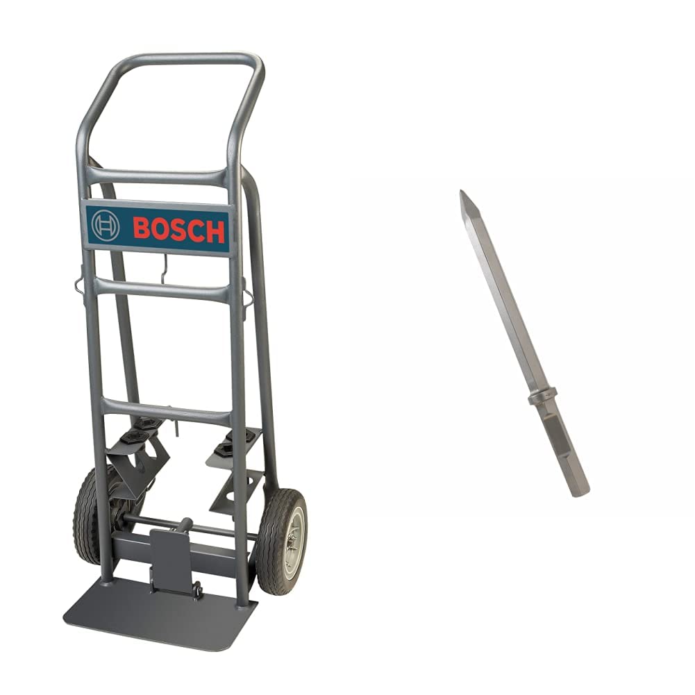 BOSCH T1757 Premium Hammer Hauler, Gray&BOSCH HS2161 20 in. Moil Point 1-1/8 in. Hex Hammer Steel