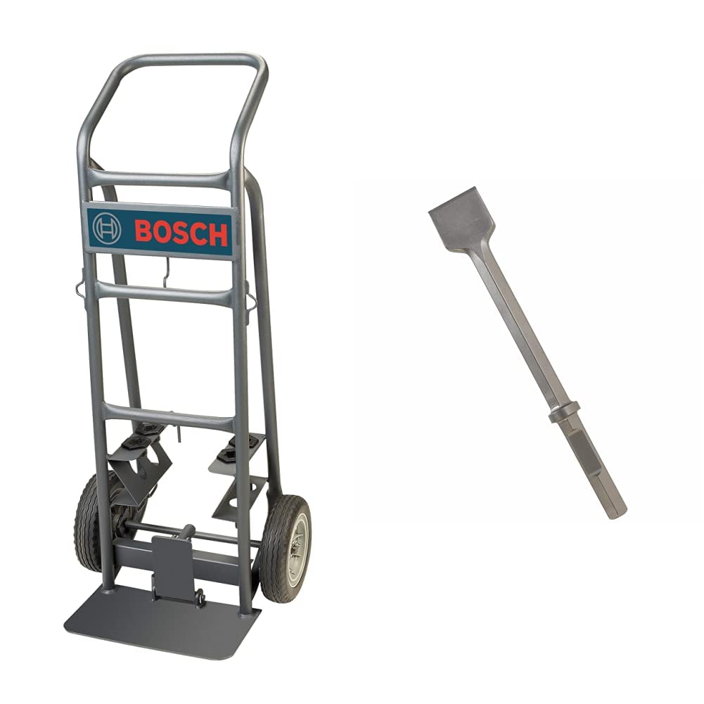 BOSCH T1757 Premium Hammer Hauler, Gray&BOSCH HS2164 20 in. 3 in. Chisel 1-1/8 in. Hex Hammer Steel, Gray