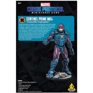 Marvel: Crisis Protocol Sentinel Prime MK4 Character Pack - Lead The Robotic Hunt for Mutants! Tabletop Superhero Game, Ages 14+, 2 Players, 90 Minute Playtime, Made by Atomic Mass Games