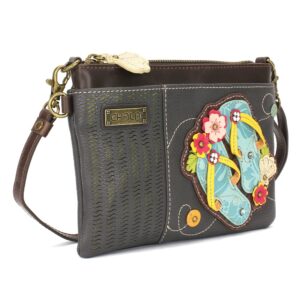 CHALA LaserCut Mini Crossbody/Purse with Convertible Strap Stylish, Compact, Versatile - Flip Flop - ink