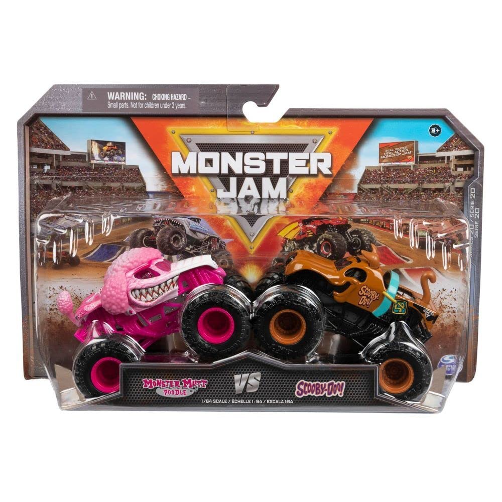 Monster Jam, Official Monster Mutt Poodle Vs. Scooby Doo Die-Cast Monster Trucks, 1:64 Scale, Kids Toys for Ages 3 and up, (20137981)