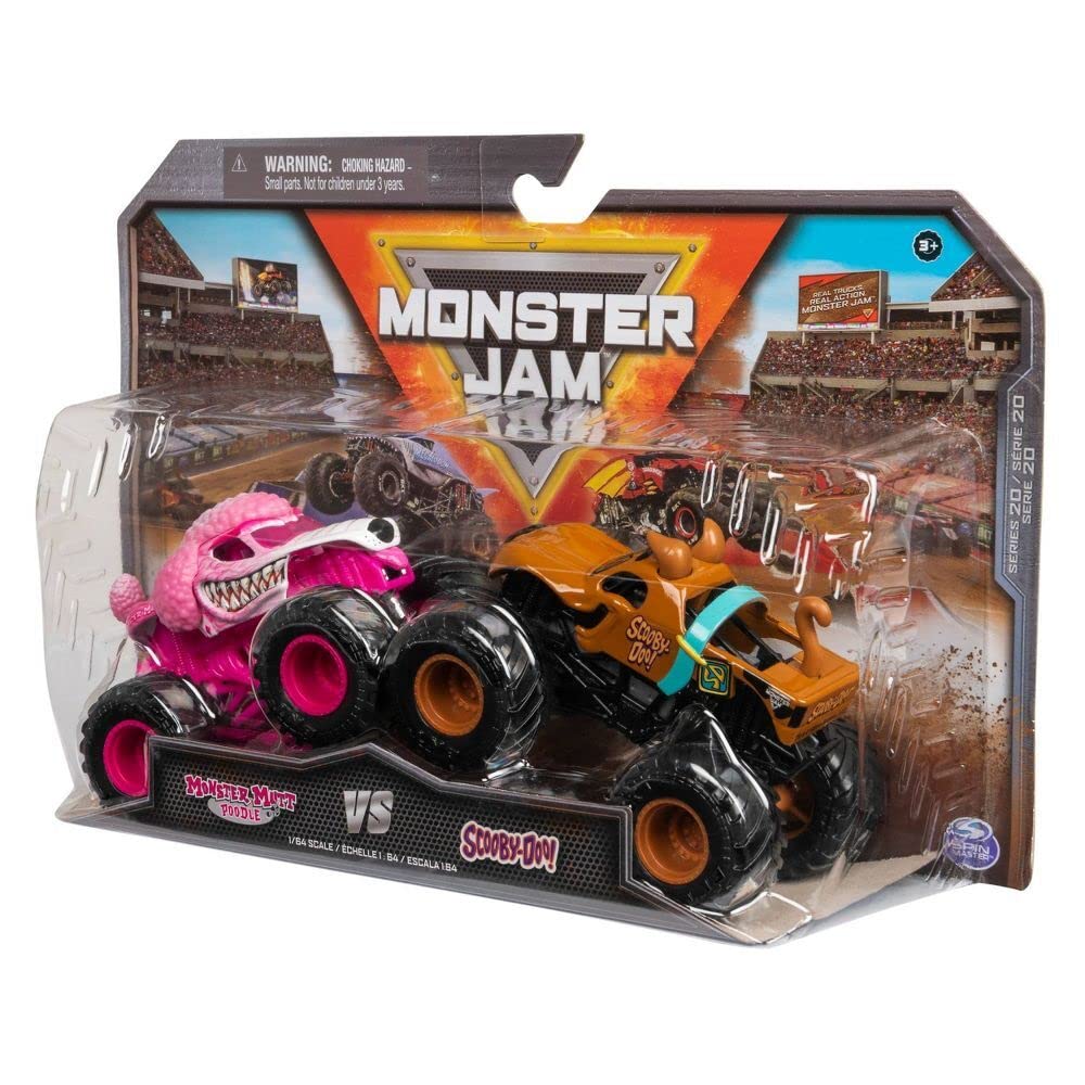 Monster Jam, Official Monster Mutt Poodle Vs. Scooby Doo Die-Cast Monster Trucks, 1:64 Scale, Kids Toys for Ages 3 and up, (20137981)