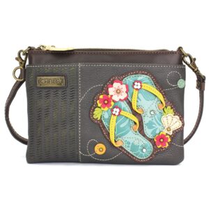 chala lasercut mini crossbody/purse with convertible strap stylish, compact, versatile - flip flop - ink