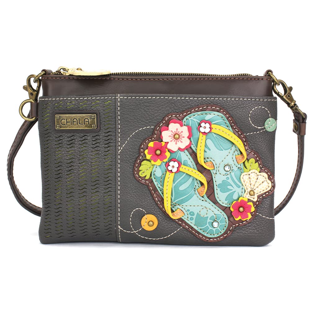 CHALA LaserCut Mini Crossbody/Purse with Convertible Strap Stylish, Compact, Versatile - Flip Flop - ink