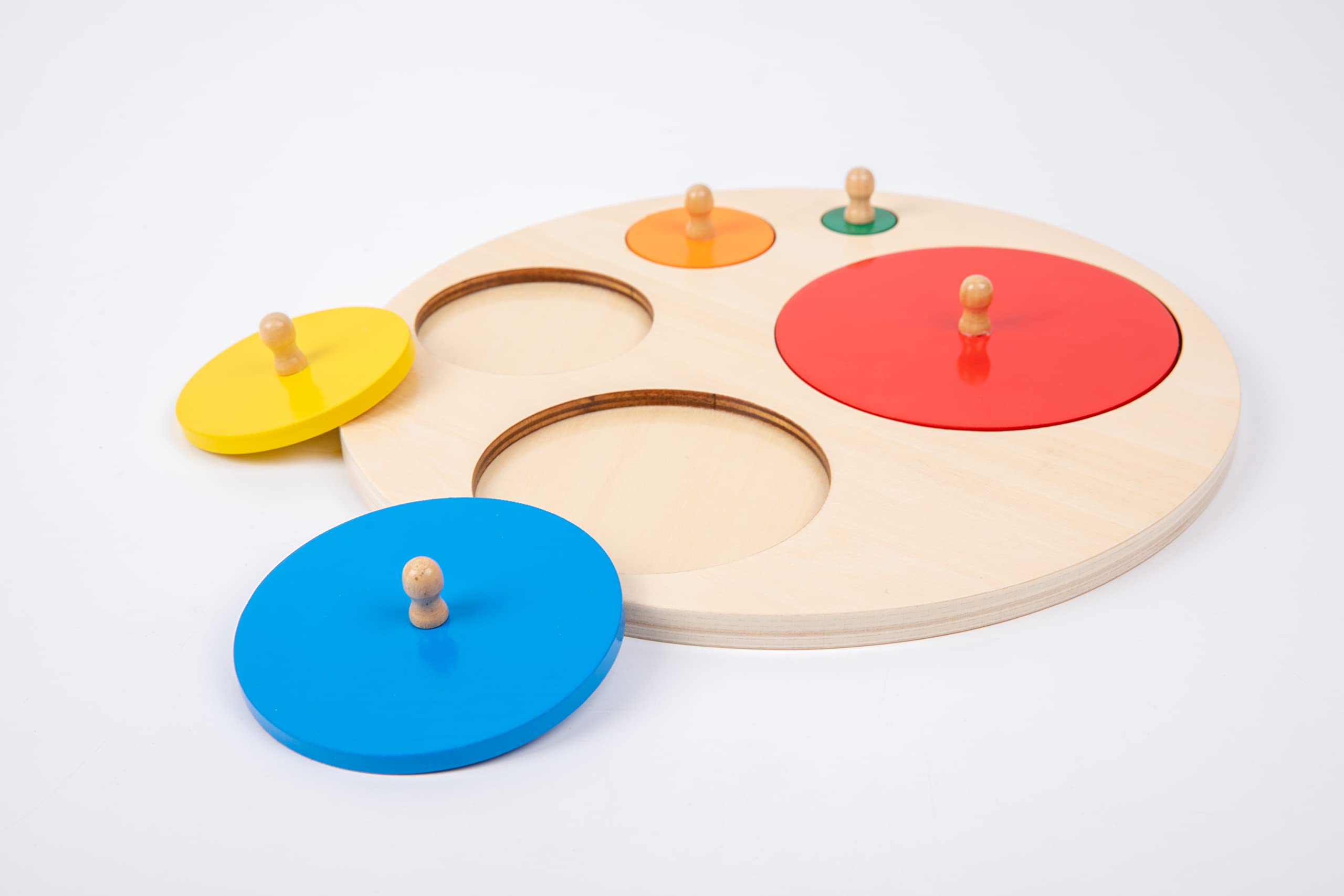 Montessori Toys for 3+ Years Old-Shape Puzzle Board,Wooden Peg Circle Puzzle,Jumbo Knob Puzzles for Baby Games Shape Sorter First Baby Puzzle for Toddler Gift for Boys Girls(Multiple Circle Puzzles)