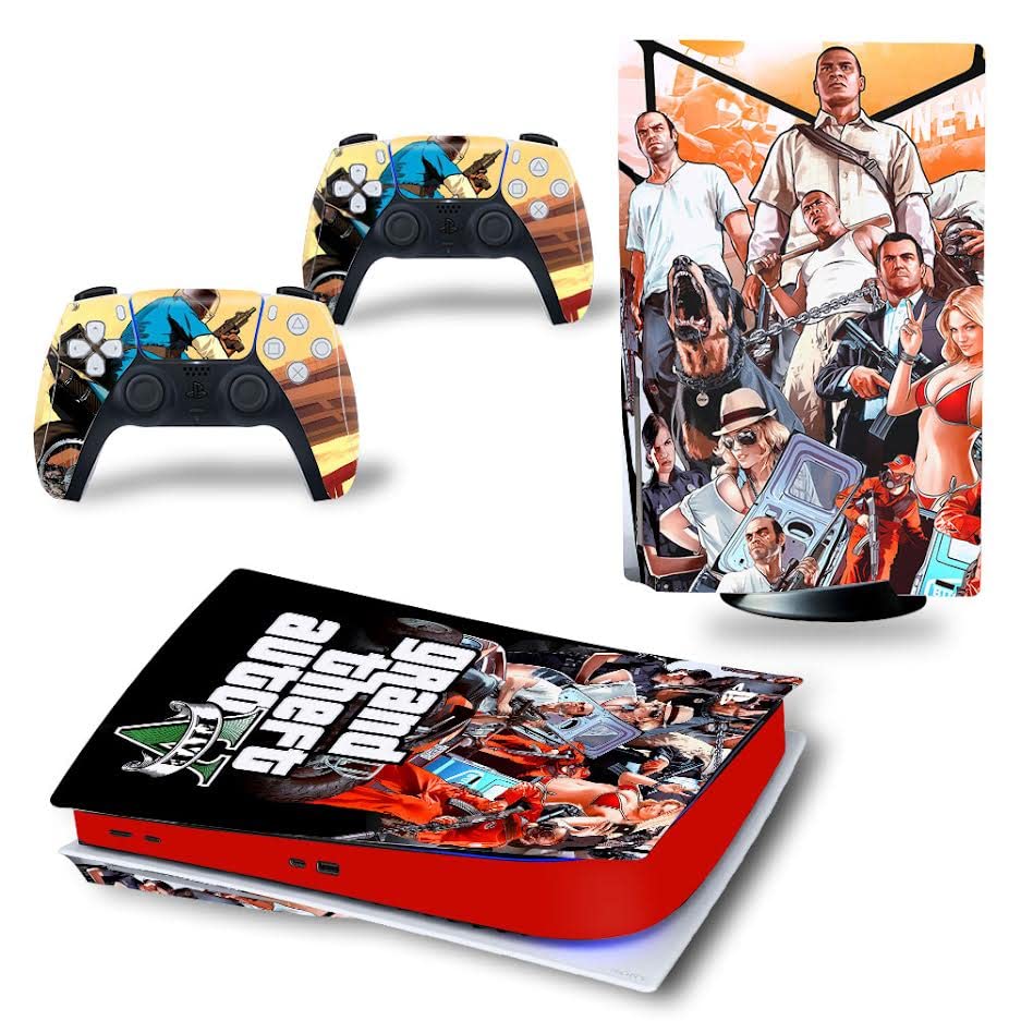 InnaGeek - Protective Skin Sticker Vinyl for PS5 Disc Edition GTA V