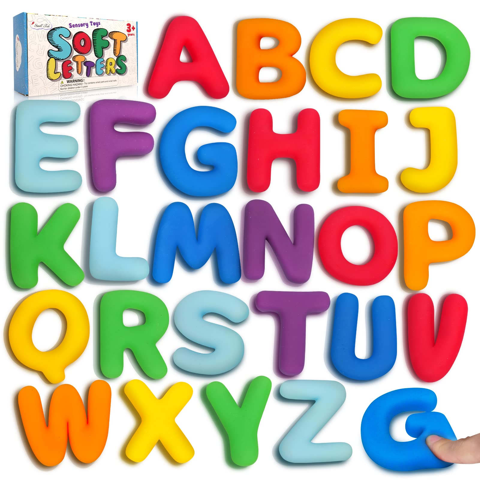 Alphabet Letters Sensory Toys for Toddlers: ABC Learning Educational Montessori Toys Preschool Activities for Kids 3 4 5 6 Years Old, 26pcs Squishy Fidget Toys for Autistic Children, Uppercase