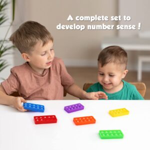 Aizweb Ten-Frame Counting Toys,Math Manipulative for Elementary,Number Math Games, Montessori Educational Toy for Preschool Kindergarten Classroom Learning Activities Kids 3 4 5 Year Old