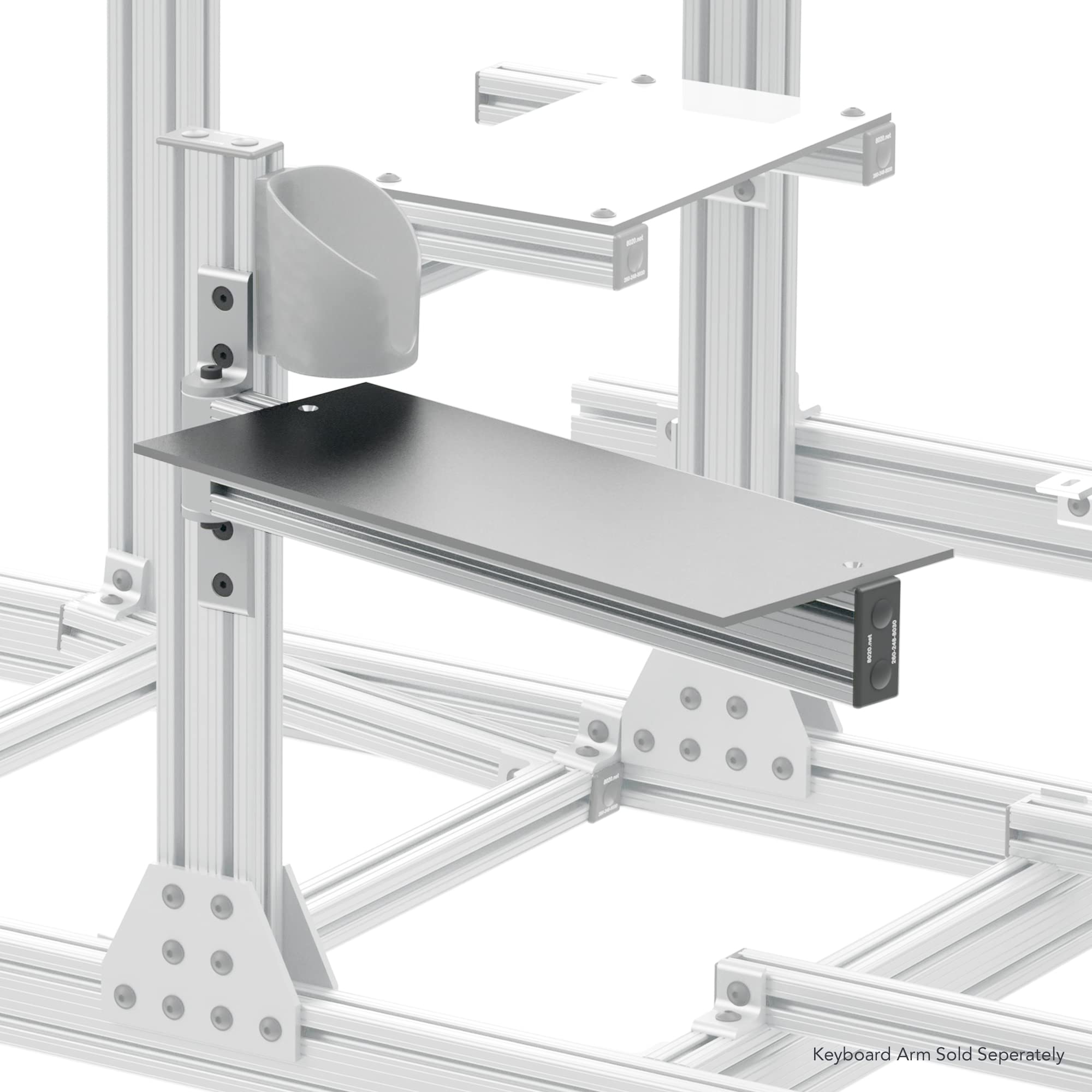 80/20 Racing Simulator Keyboard Arm Add On Assembly