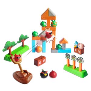 roloso newly licensed angry birds toys playsets build n’ launch construction brick assembly building blocks sets pig city strike 2 takedown space planet game catapult slingshot gift box 33pcs