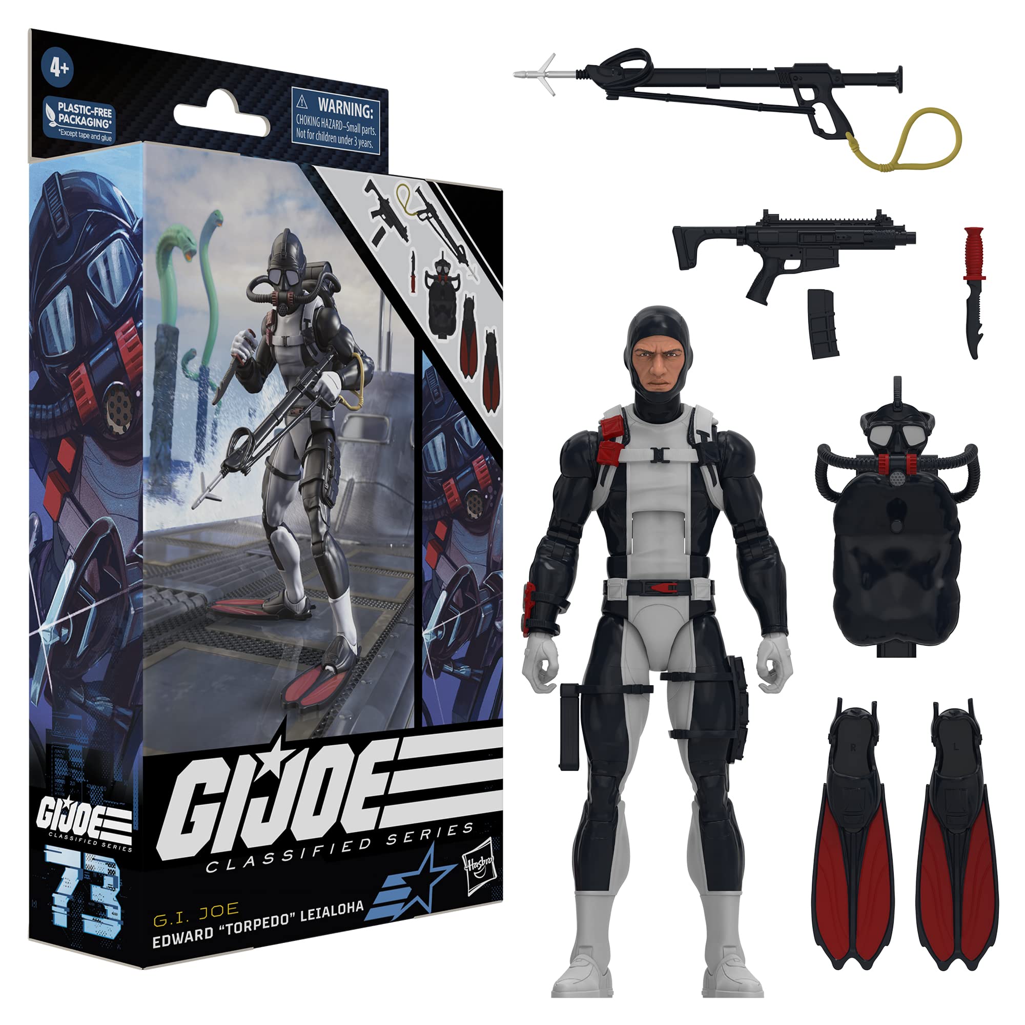 G.I. Joe Classified Series Edward “Torpedo” Leialoha,Collectible Action Figures,73,6 inch Action Figures for Boys & Girls, with 6 Accessories