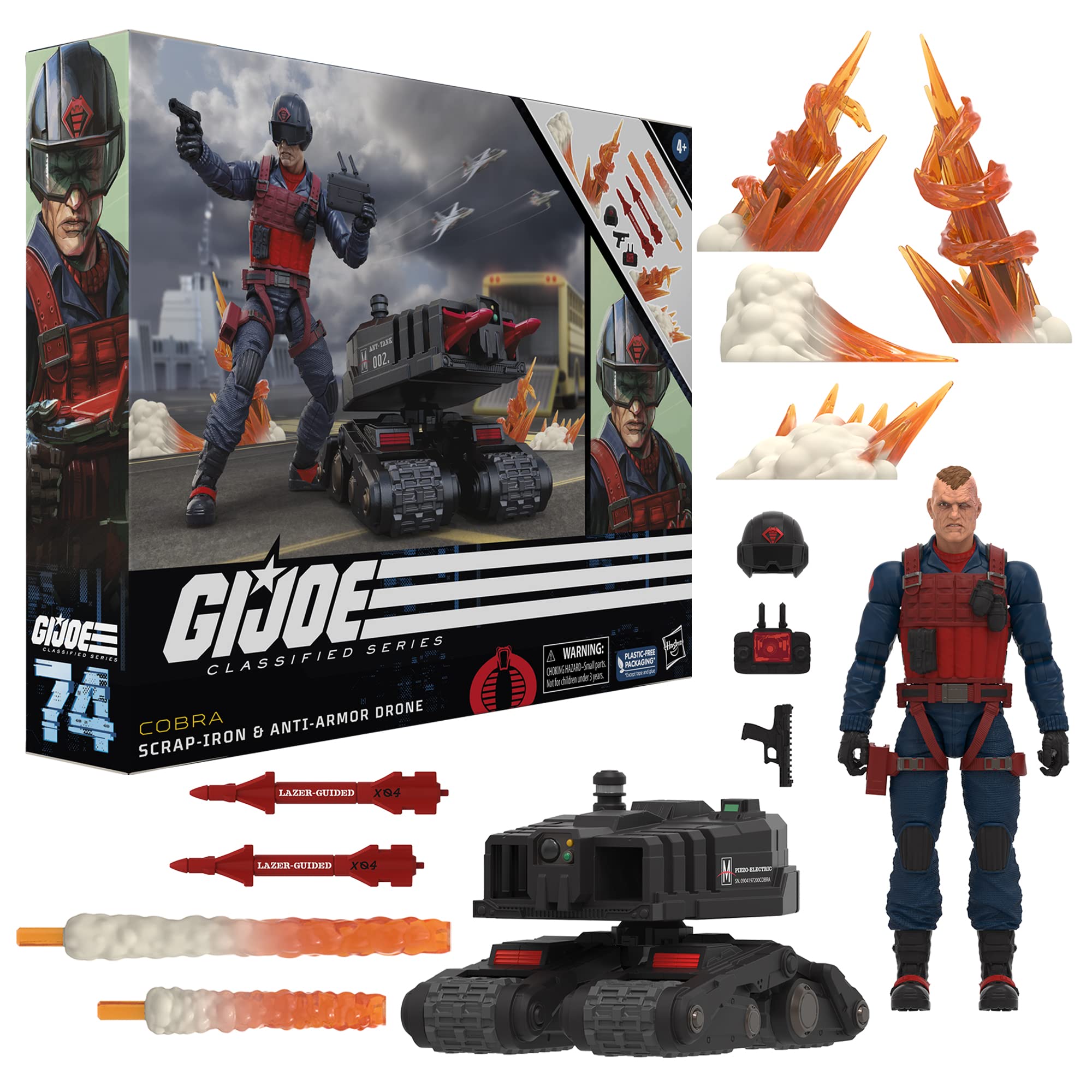 G.I. Joe Classified Series Scrap-Iron & Anti-Armor Drone, Collectible Action Figures, 74, 6-inch Action Figures for Boys & Girls,with 11 Accessories