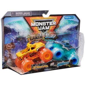 Monster Jam, Official El Toro Loco Earth Vs. Megalodon Surf 1:64 Scale Die-Cast Monster Trucks (Walmart Exclusive), Kids Toys for Boys Ages 3 and up