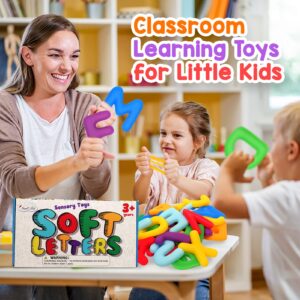 Alphabet Letters Sensory Toys for Toddlers: ABC Learning Educational Montessori Toys Preschool Activities for Kids 3 4 5 6 Years Old, 26pcs Squishy Fidget Toys for Autistic Children, Uppercase