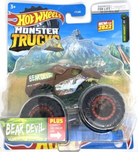 hot wheels monster trucks - bear devil - beast bashers - 65/75-2022