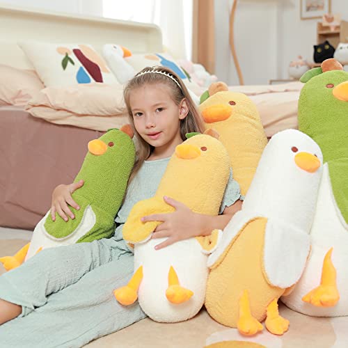 Banana Duck Plush Toy, 19.7'' Weighted Duck Stuffed Animals, Elastic Duck Plush Big Stuffed Animals Banana Plushie Hugging Pillow, Throw Pillow, Body Pillow, Room Decoration Gift for Kids Girls Boys