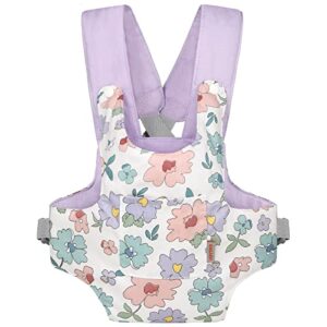 gagaku baby doll carrier for kids stuffed animal carrier reborn baby carrier with adjustable straps for american girl doll bitty baby doll accessories - purple (flowers)