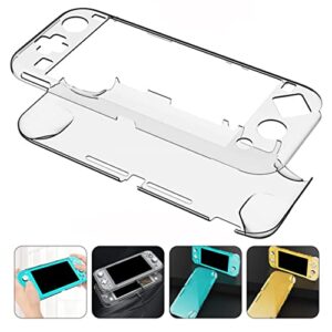 SOLUSTRE Clear Sheet Protectors 1set/ 2pcs Conter Hard Film Cover for Lite Console Glass Shell and Covers/Tempered Switch with Plastic Guard Compatible Protector Screen Case Anti- Scratch Clear Case