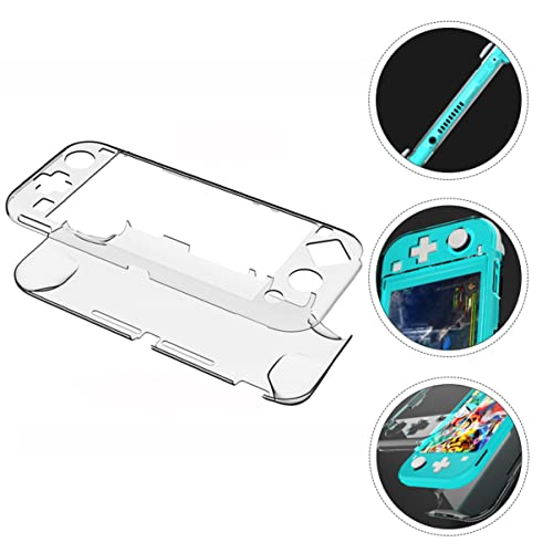 SOLUSTRE Clear Sheet Protectors 1set/ 2pcs Conter Hard Film Cover for Lite Console Glass Shell and Covers/Tempered Switch with Plastic Guard Compatible Protector Screen Case Anti- Scratch Clear Case