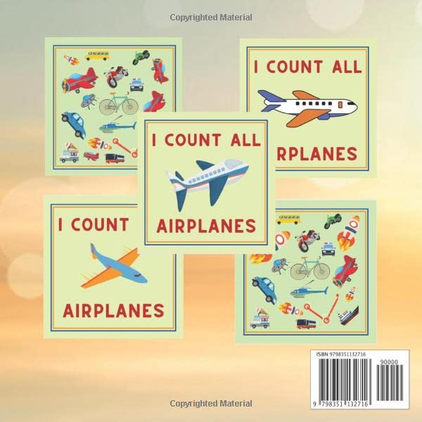 Count The Airplanes! Airplane Book For Toddlers 1-3!: Toddler Activity Plane Book Ages 1-3! Search and Find Picture Book For Kids and Children! Book for 2, 3, 4 Year Old Boys! (I Spy Vehicles)