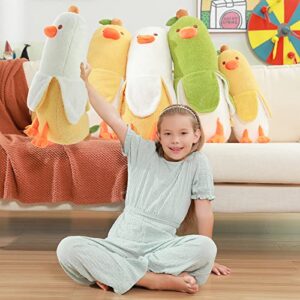 Banana Duck Plush Toy, 19.7'' Weighted Duck Stuffed Animals, Elastic Duck Plush Big Stuffed Animals Banana Plushie Hugging Pillow, Throw Pillow, Body Pillow, Room Decoration Gift for Kids Girls Boys