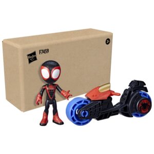 Spidey and His Amazing Friends Miles Morales Action Figure with Toy Motorcycle, Preschool Toys, Ages 3 and Up