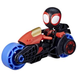 Spidey and His Amazing Friends Miles Morales Action Figure with Toy Motorcycle, Preschool Toys, Ages 3 and Up