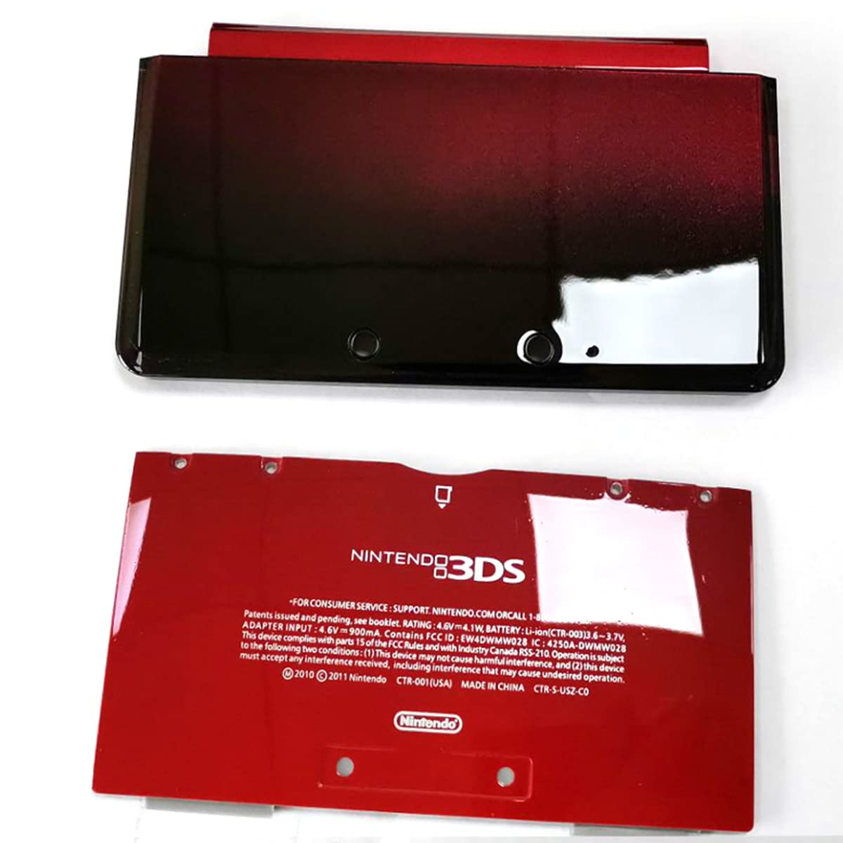 Replacement Housing Shell Cover Case for Nintendo 3DS Game Console, Complete Full Replacement Case Accessories for 3DS Red